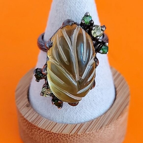 Natural Not Enhanced Lemon Quartz Ring 925 Sterling Silver Size 8.5 - Picture 6 of 10